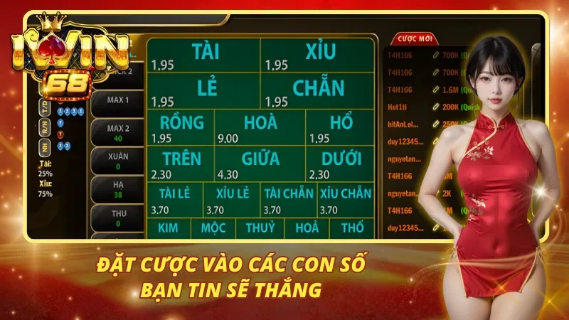 Đặt cược vào các con số bạn tin sẽ thắng