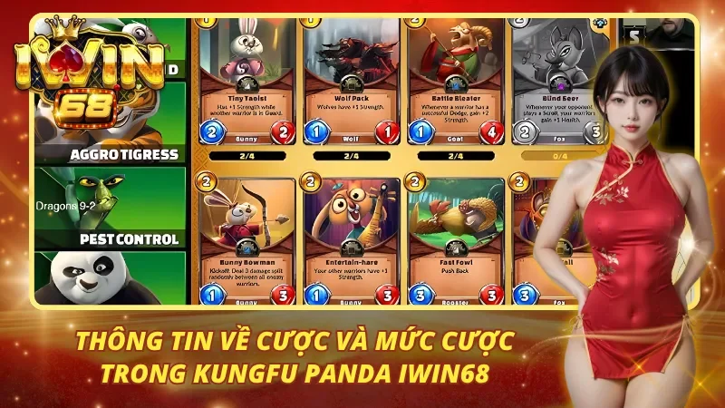Mức cược trong slotgame Kungfu Panda Iwin68
