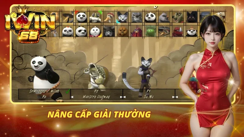 Nâng cấp giải thưởng trong Kungfu Panda Iwin68