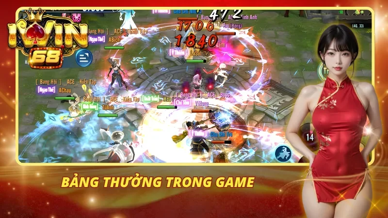 Bảng thưởng hấp dẫn trong võ lâm truyền kỳ Iwin68